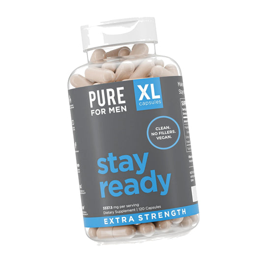 Pure for Men Stay Ready Fiber Supplement Psyllium Husk (120 XL Capsules)