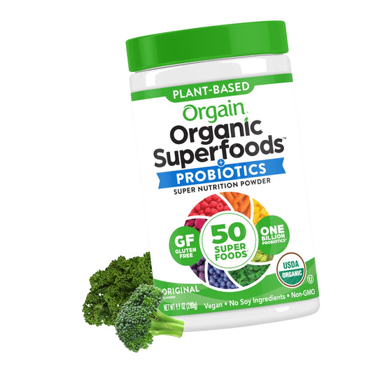 Orgain Organic Greens Powder, 50 Superfoods + Probiotics, Original, 0.62 lb