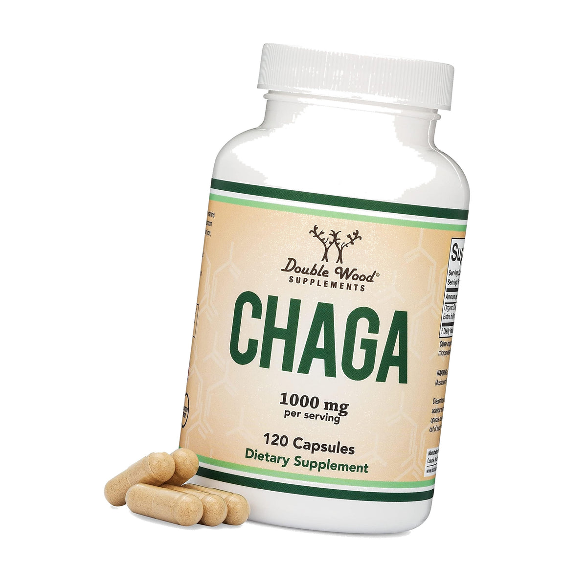 Chaga Mushroom 1,000mg, Organic, Immune + Joint Comfort, 120 Capsules