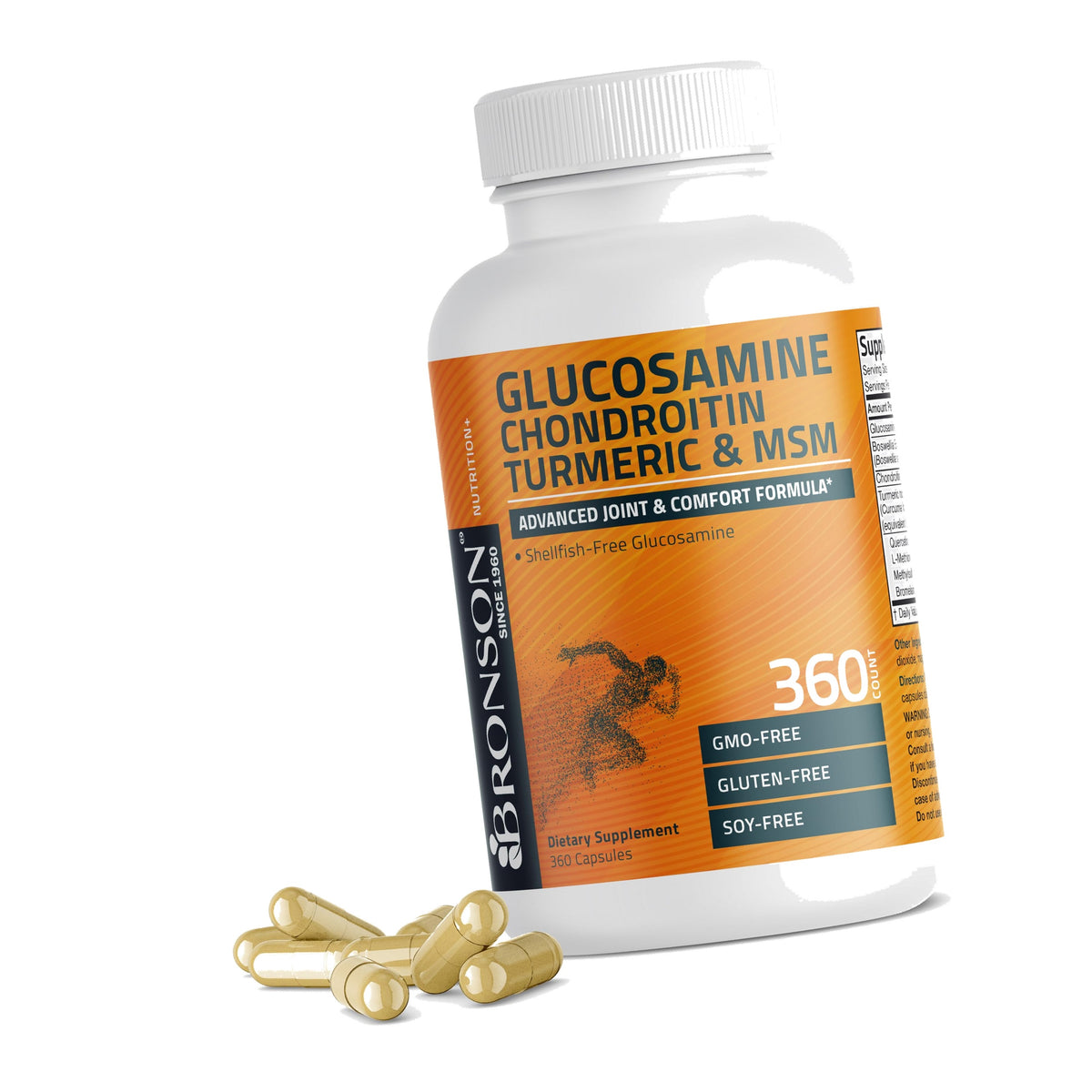 Bronson Glucosamine Chondroitin Turmeric & MSM Joint Support, 360 Capsules