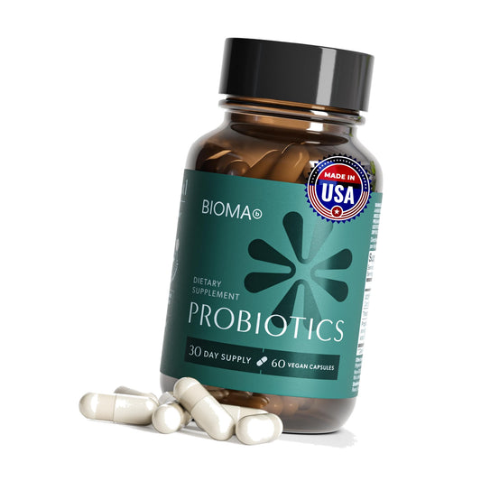 BIOMA Probiotics - Digestive Health Probiotic - Gut Support for Men & Women with Xylooligosaccharides, Tributyrin & Bifidobacterium - Vegan & Gluten Free - 60 Delayed-Release Capsules (30-Day Supply)
