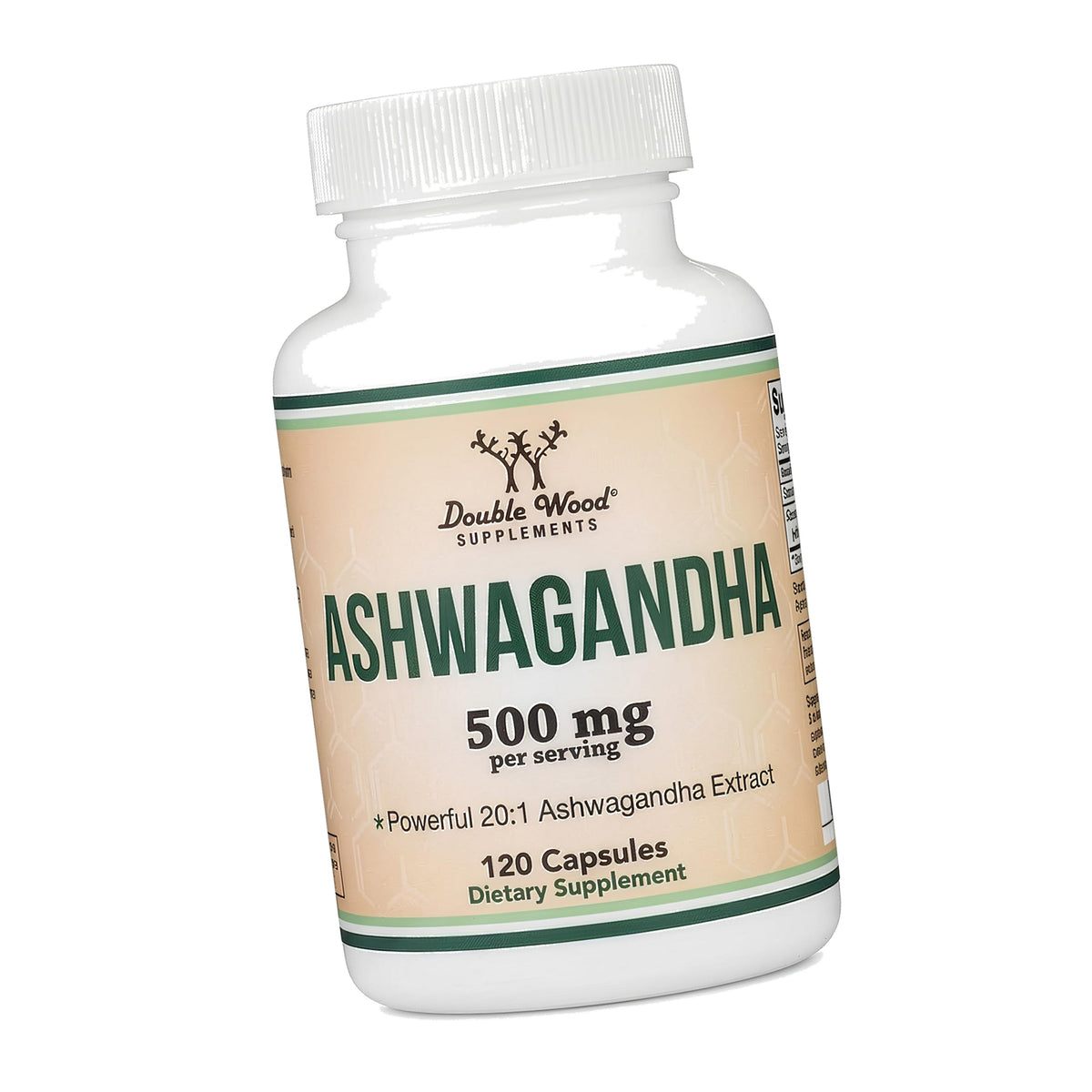 Ashwagandha 500mg 20:1 Extract, Root Extract, 120 Capsules