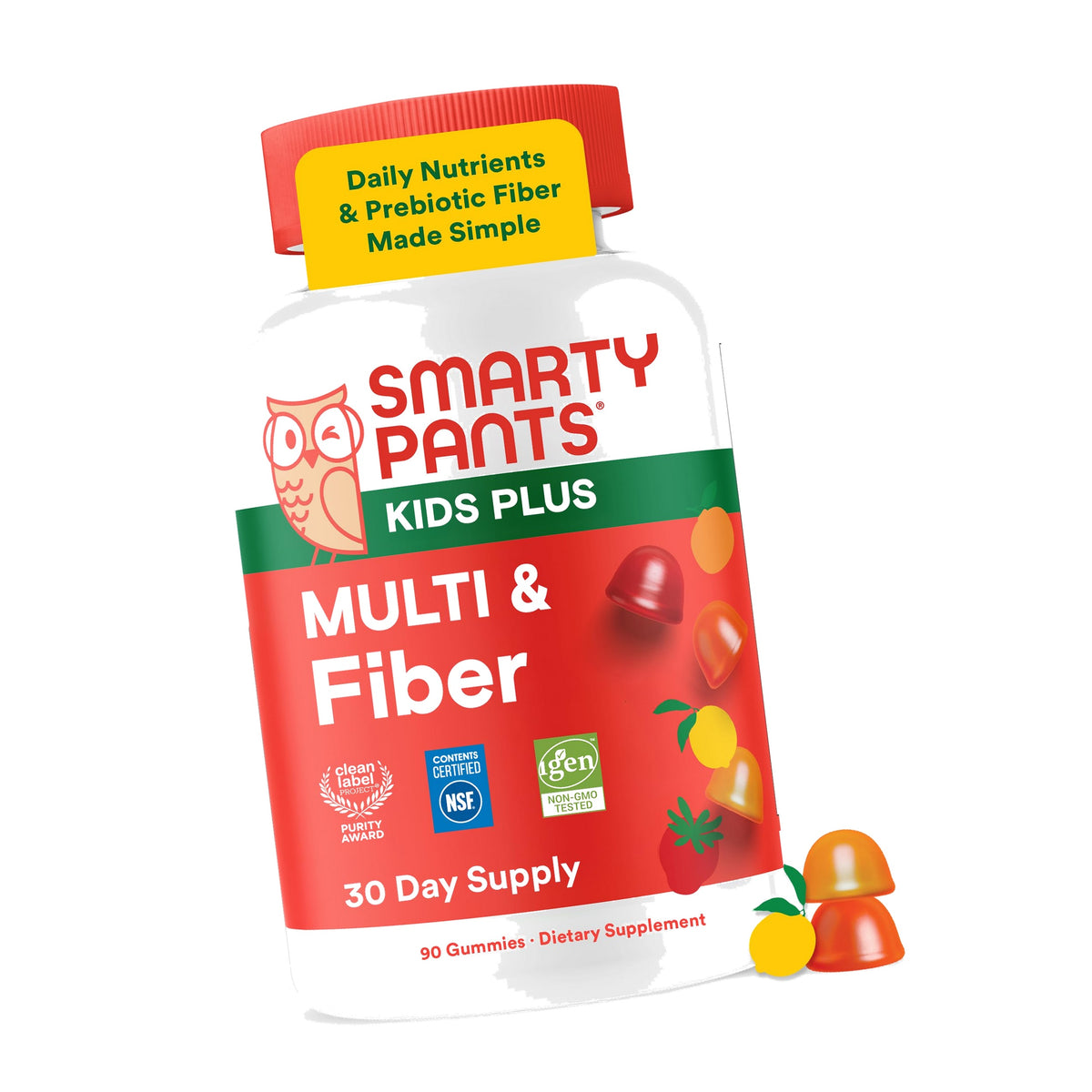 SmartyPants Kids Multivitamin & Fiber Gummies, Vitamin D & C, Zinc, 90 Ct