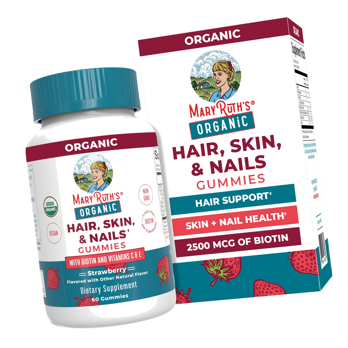 MARYRUTH'S Organic Hair Skin and Nail Vitamins, Ages 14+, Skin Care, 60ct
