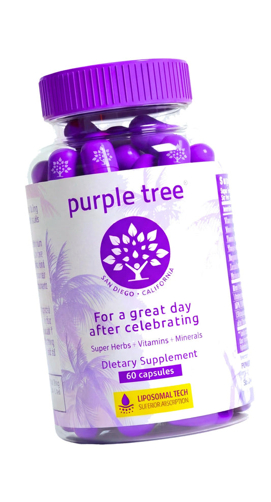 purple tree Post-Celebration Wellness | Liposomal DHM + Glutathione, 60 ea