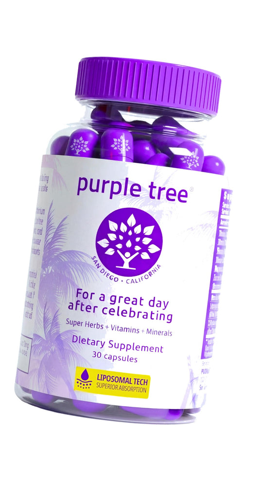 purple tree Post-Celebration Wellness | Liposomal DHM + Glutathione, 30 ea
