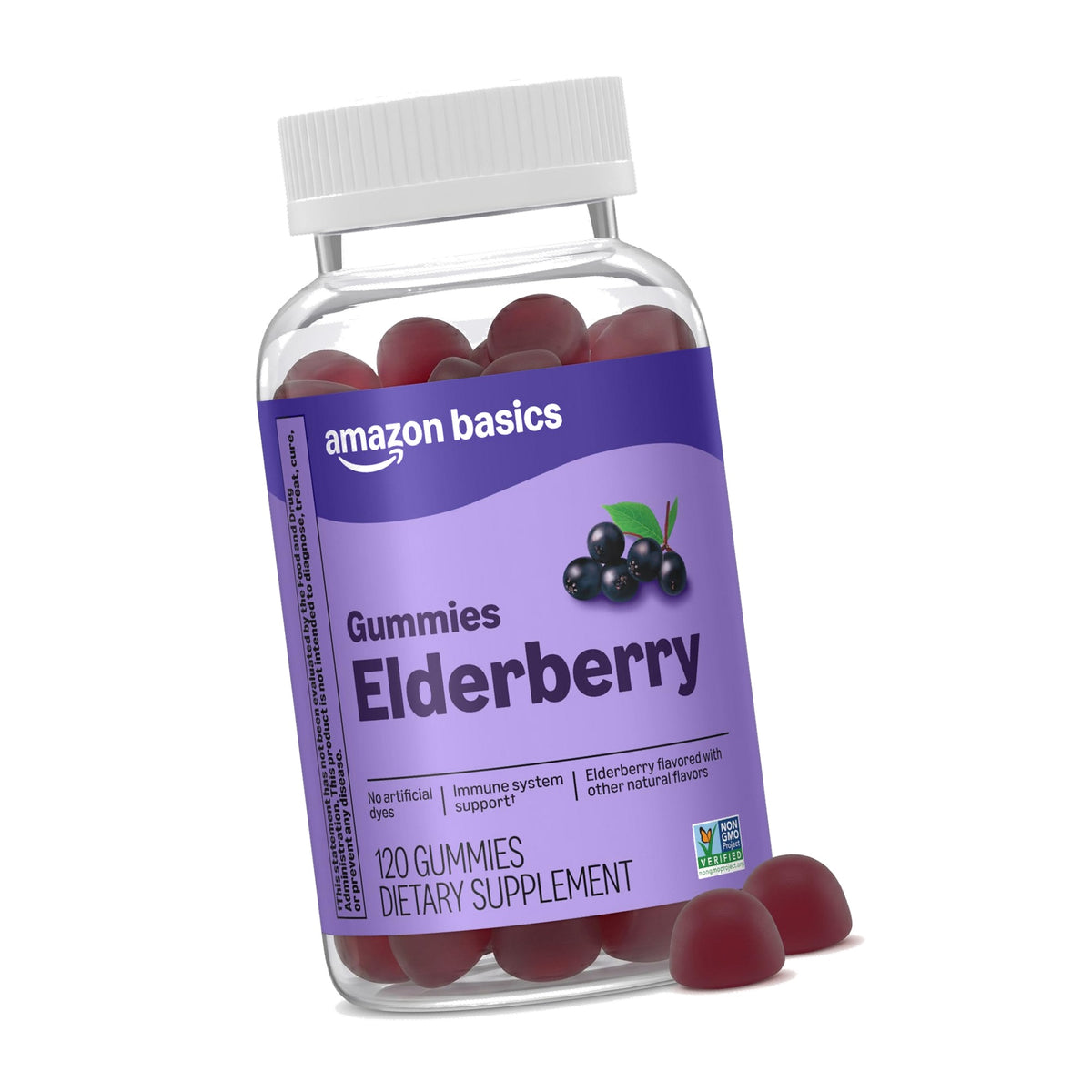 Amazon Basics Adult Elderberry 50 mg Gummy, 120 Count