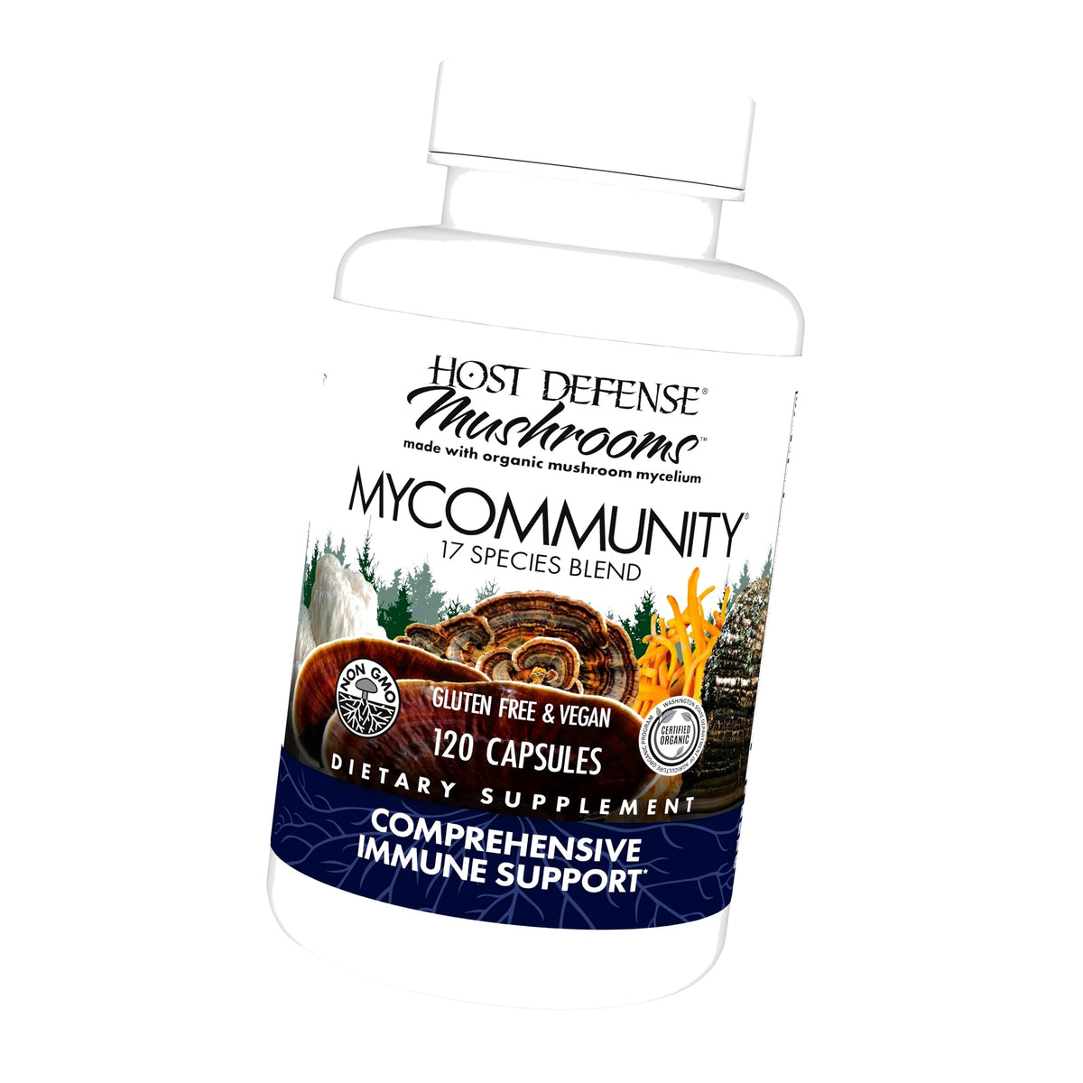 Host Defense MyCommunity Capsules, Immune Support, 120 Capsules