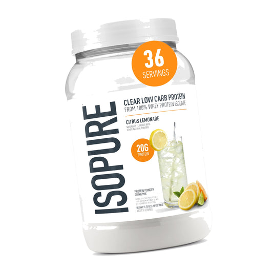 Isopure Clear Whey Isolate Protein Powder, Citrus Lemonade 1.9 LB