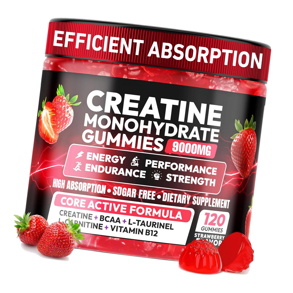Creatine Monohydrate Gummies 5000MG, Chewable Creatine Gummy for Adults