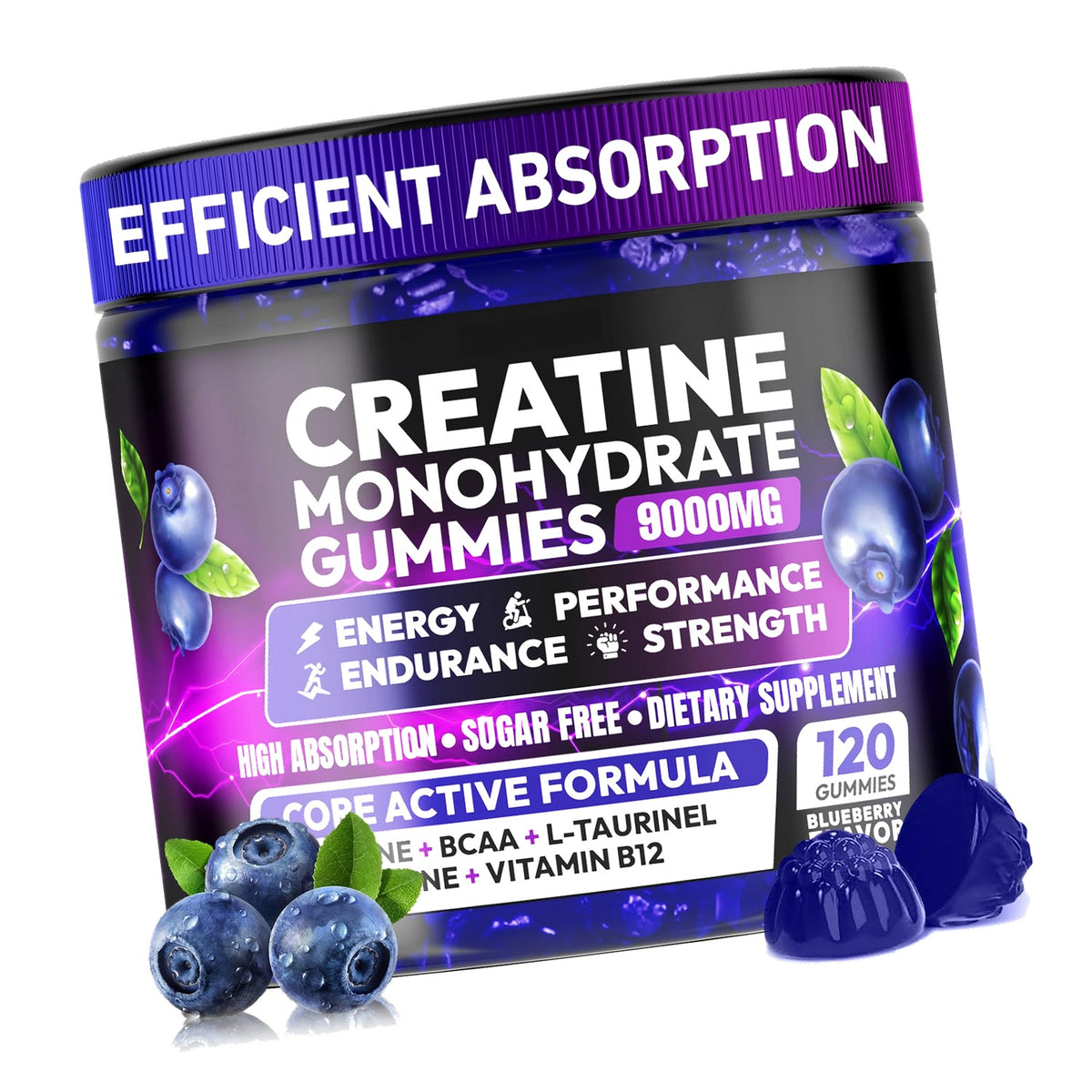 Creatine Monohydrate Gummies 5000MG for Men & Women, Creatine Pre-Workout