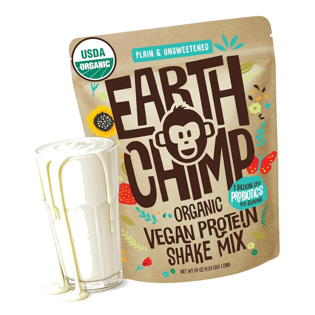 EarthChimp Organic Plant Based Protein Powder Plain & Unsweetened 4lb