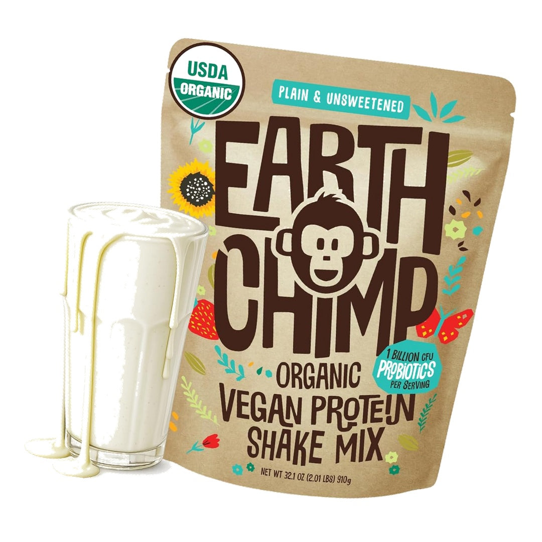 EarthChimp Organic Plant Based Protein Powder Plain & Unsweetened 2lb