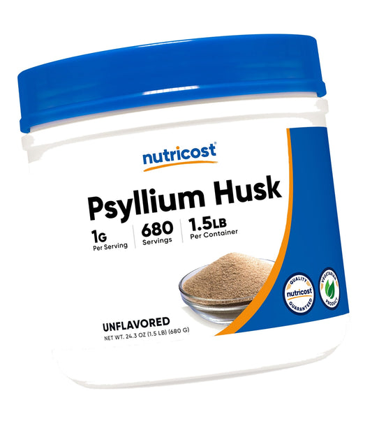 Nutricost Psyllium Husk Powder (1.5 Pounds) - GMO-Free, Gluten-Free