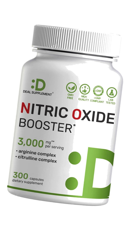 Nitric Oxide Supplement 3,000mg, 300 Capsules | 12-in-1 Complex for Men & Women – Arginine, Citrulline, Korean Red Ginseng, Tongkat Ali, Maca Root, & Marshmallow Blend*