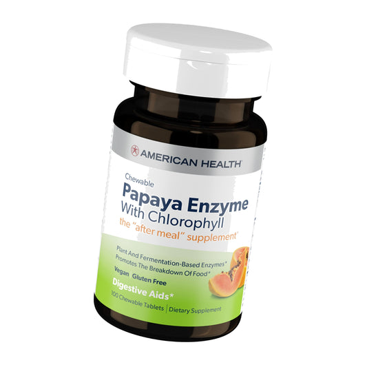 American Health Papaya Enzyme w/Chlorophyll Chewable Tablets, 100ct