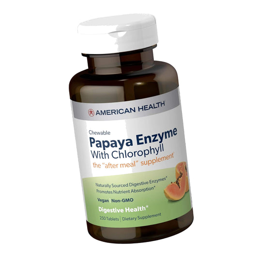 American Health Papaya Enzyme w/Chlorophyll Chewable Tablets, 250ct