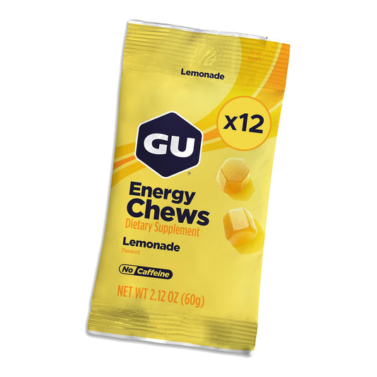 GU Energy Chews, Lemonade - 12 Bags (24 Servings Total)