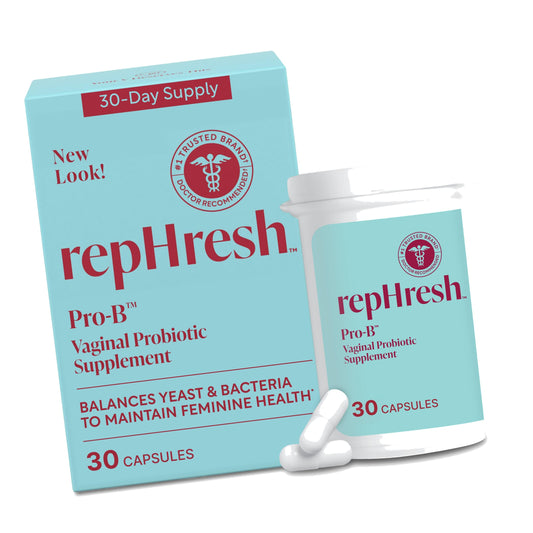 RepHresh Pro-B Vaginal Probiotic Supplement, Probiotic for Women, Balances Yeast and Bacteria to Maintain Feminine Health, Daily Oral Capsules, 30 Count