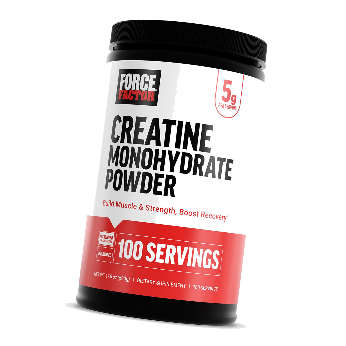 Force Factor Creatine Monohydrate Powder, 5g Dose, Micronized