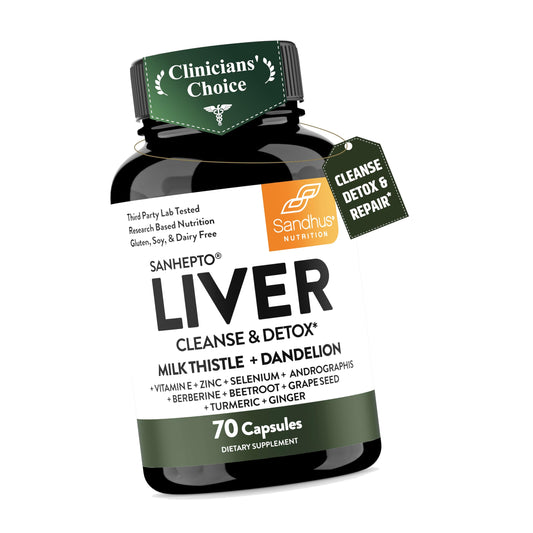 Liver Cleanse Detox & Repair Capsules, Milk Thistle Dandelion Root 70 Count
