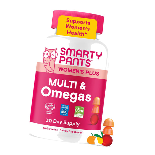 SmartyPants Women's Multivitamin Gummies, Vitamin D & C, Omega 3, 90 Ct