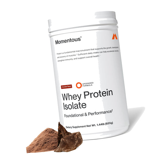 Momentous Grass-Fed Whey Protein Isolate Powder, 20g, Chocolate