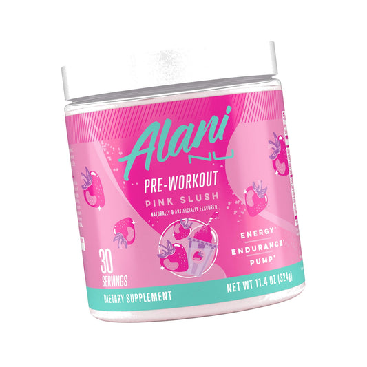 Alani Nu Pre Workout Powder Pink Slush, Amino Energy Boost, Endurance Supplement, Sugar Free, 200mg Caffeine, L-Theanine, Beta-Alanine, L-Citrulline, 30 Servings