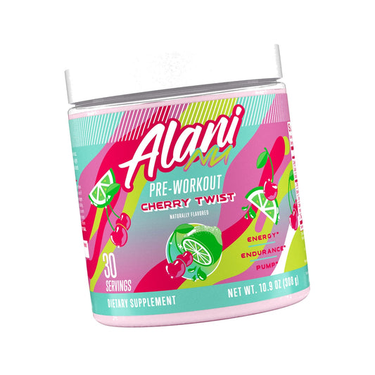 Alani Nu Pre Workout Powder Cherry Twist, Amino Energy Boost, Endurance Supplement, Sugar Free, 200mg Caffeine, L-Theanine, Beta-Alanine, L-Citrulline, 30 Servings