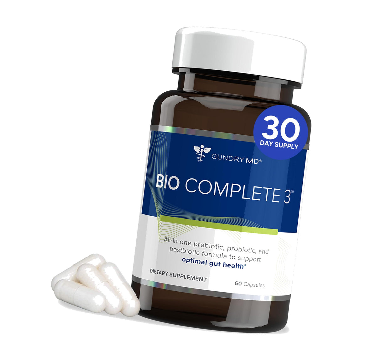 Gundry MD Bio Complete 3, 3-in-1 Probiotics, Pre & Postbiotics, 30 Servings