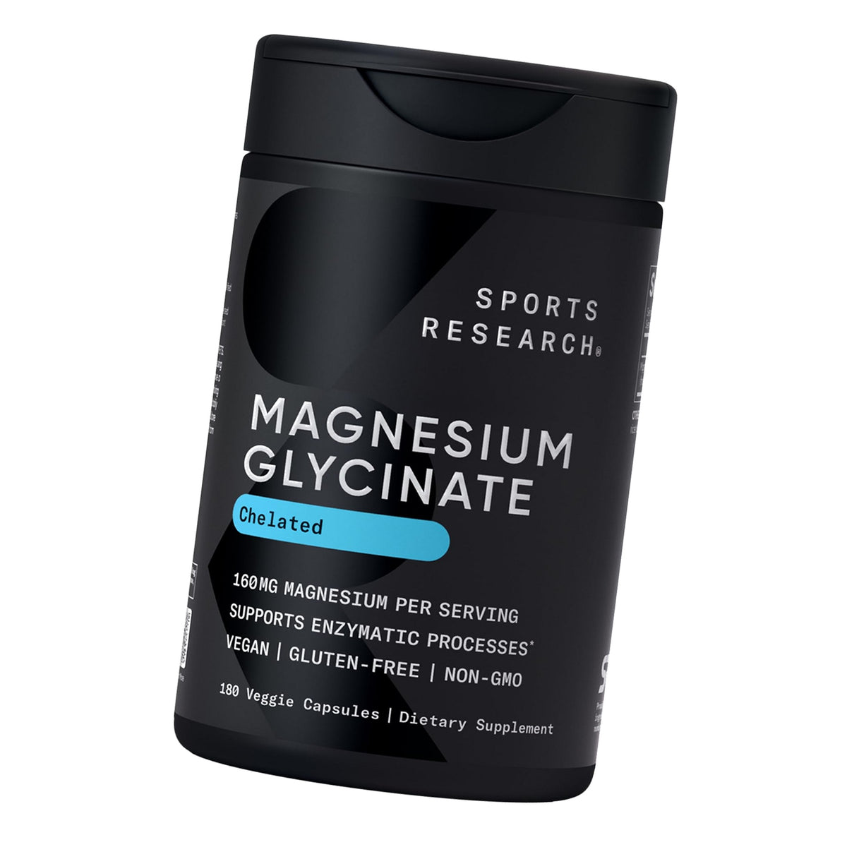 Sports Research® Magnesium Glycinate 160mg, 180 Veggie Capules
