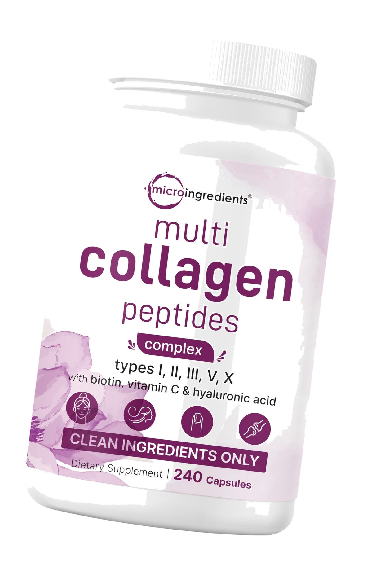 Micro Ingredients Multi Collagen Peptides Pills, 240 Capsules