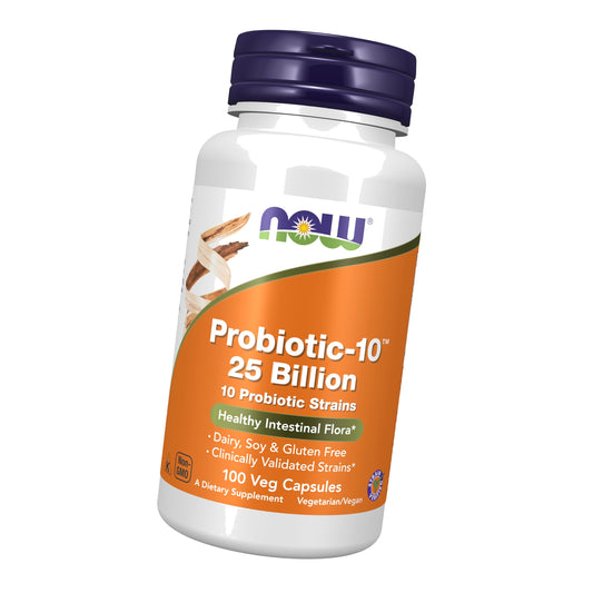 NOW Supplements, Probiotic-10™, 25 Billion, with 10 Strains, 100 Veg Caps