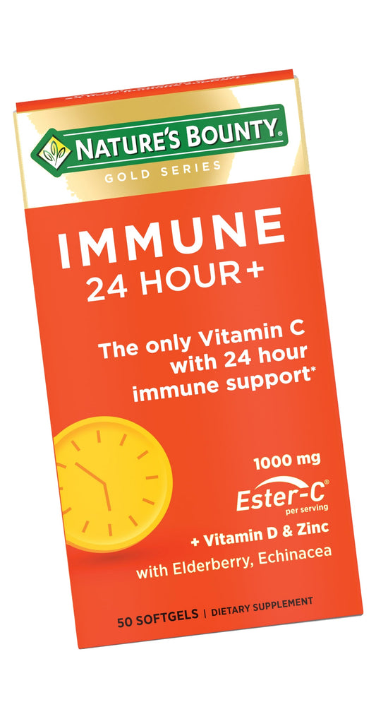 Nature's Bounty Immune 24 Hour +, 2 Softgels per Day, 50 Count