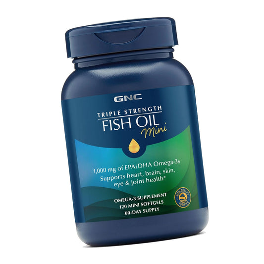 GNC Triple Strength Fish Oil Mini, 1000mg EPA & DHA, 120 Mini Softgels