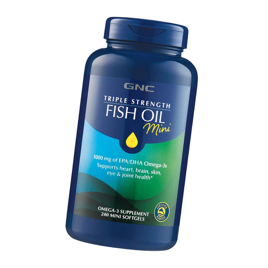 GNC Triple Strength Fish Oil Mini, 1000mg EPA & DHA, 240 Mini Softgels