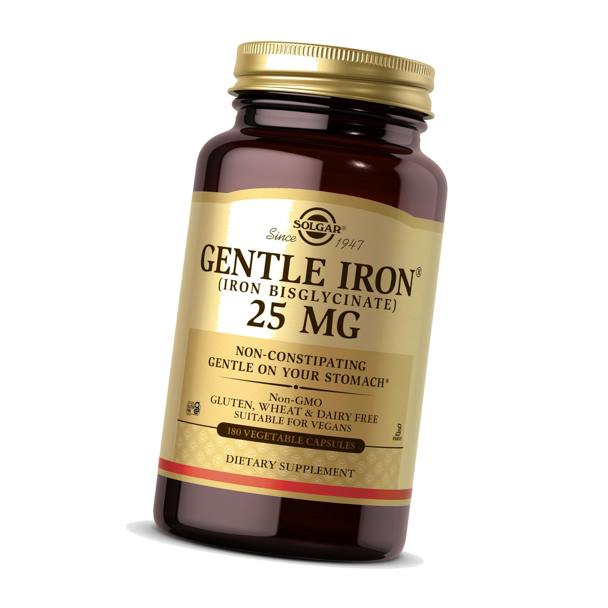 Solgar Gentle Iron, 180 Vegetable Capsules, Red Blood Cell Supplement