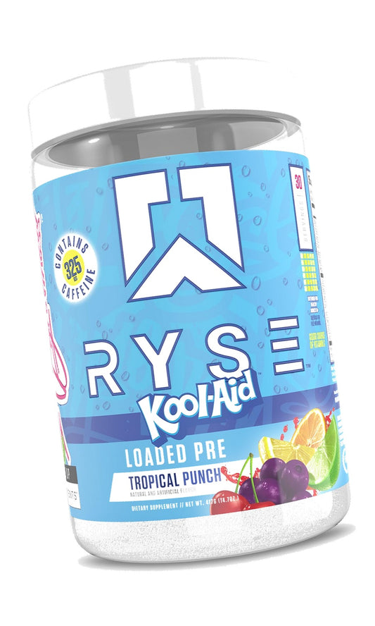 Ryse Loaded Pre Workout Powder - Kool-Aid Tropical Punch - Daily Pre-Workout for Men & Women with 300mg Caffeine, Beta Alanine, and Citrulline for Pump, Focus, and Energy - 30 Servings