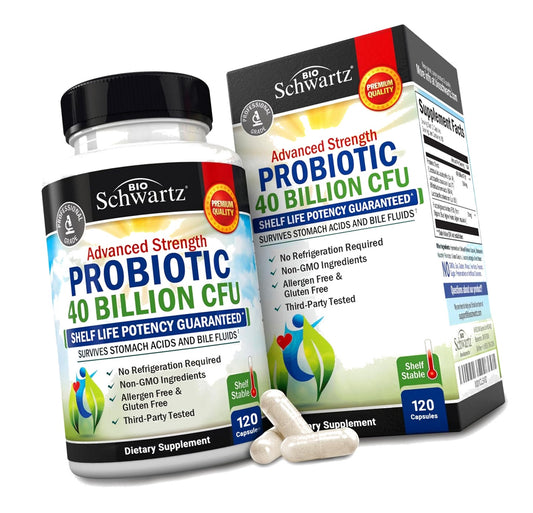 Probiotic 40 Billion CFU with Organic Prebiotics for Gut Health, 120 Count