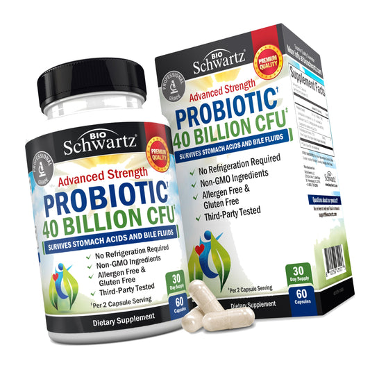 Probiotic 40 Billion CFU with Organic Prebiotics for Gut Health, 60 Count