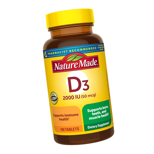 Nature Made Vitamin D3 2000 IU (50 mcg), 100 Vitamin D Tablets