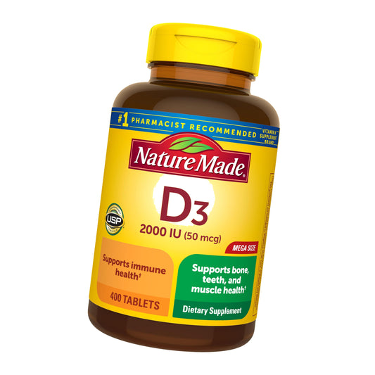 Nature Made Vitamin D3 2000 IU (50 mcg), 400 Vitamin D Tablets