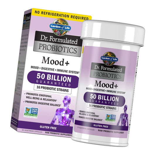Garden of Life Dr. Formulated Mood+ Probiotic, 50 Billion CFU, Shelf Stable