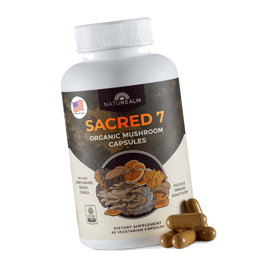 Naturealm Sacred 7 Mushroom Supplement Capsules, 90 Count (30 Day Supply)