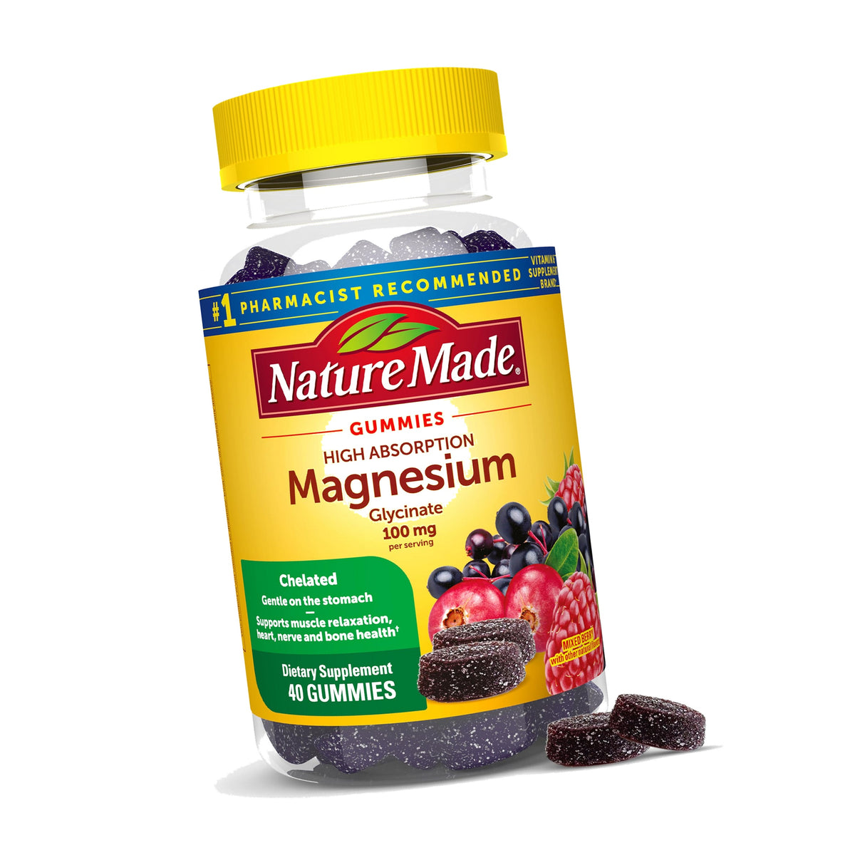 Nature Made High Absorption Magnesium Glycinate Gummies, 40 Count