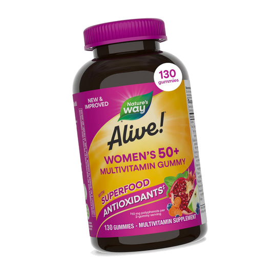 Nature's Way Alive! Women's 50+ Multivitamin Gummies, Mixed Berry, 130 ct