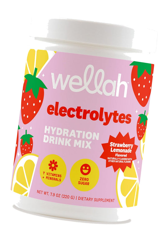 Wellah Electrolytes Powder (Strawberry Lemonade) 50 Servings