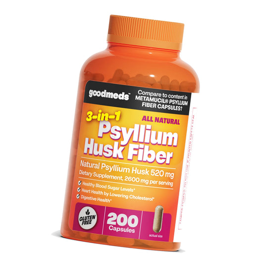GoodMeds Psyllium Husk Fiber Supplement 520mg Capsules (200 Count)
