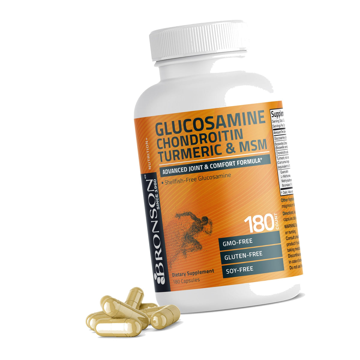 Bronson Glucosamine Chondroitin Turmeric & MSM Joint Support, 180 Capsules