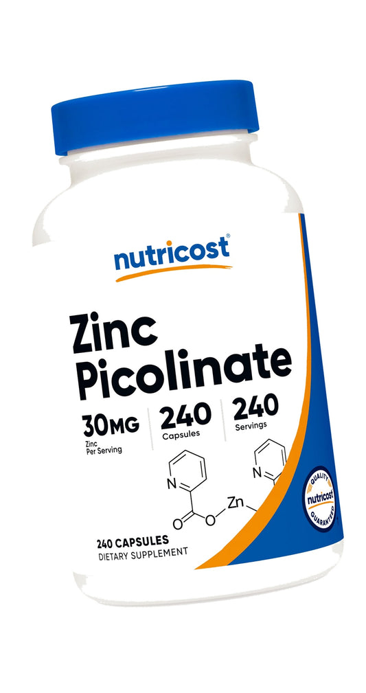 Nutricost Zinc Picolinate 30mg, 240 Capsules - Gluten Free and GMO-Free